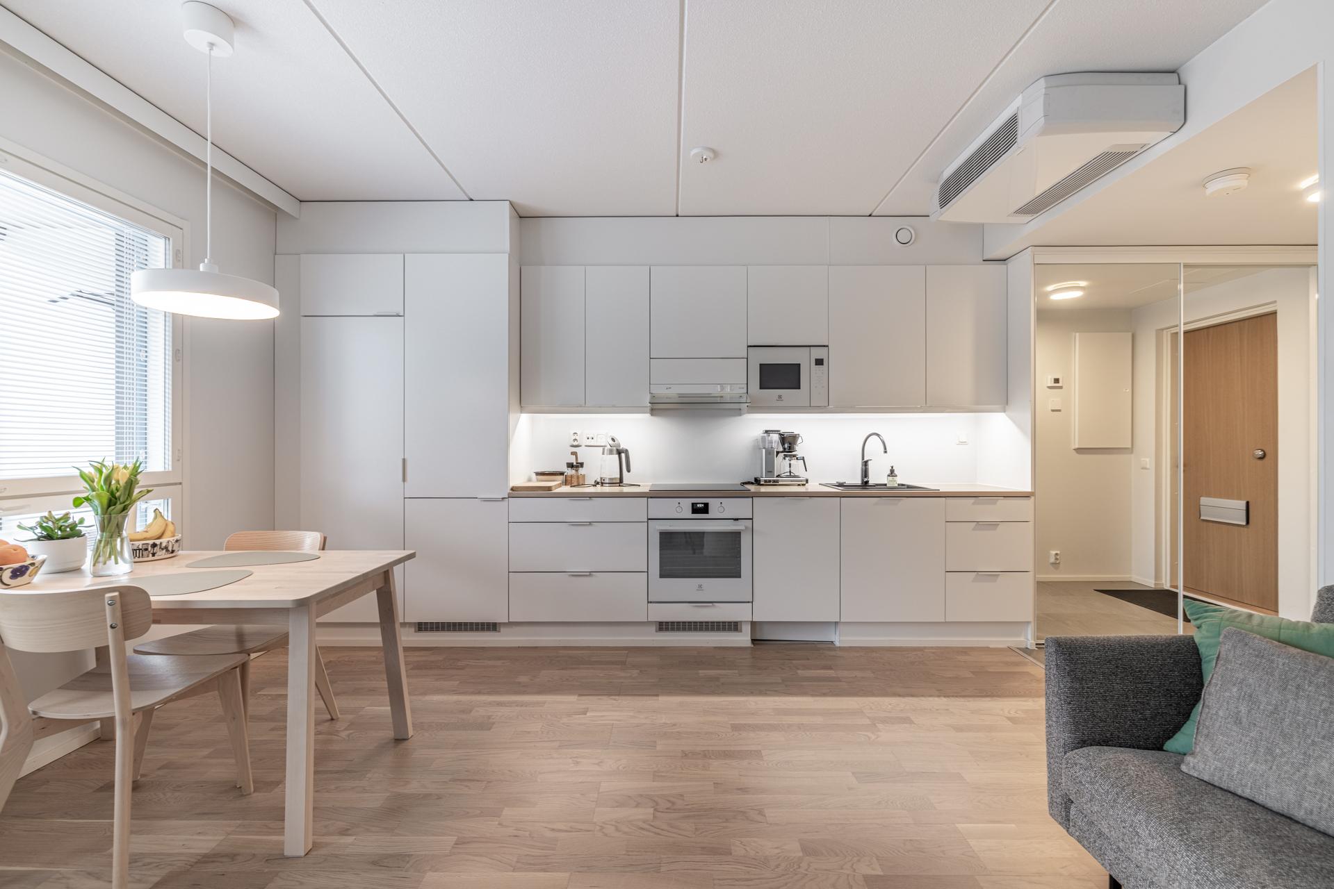 olohuone ja keittiö