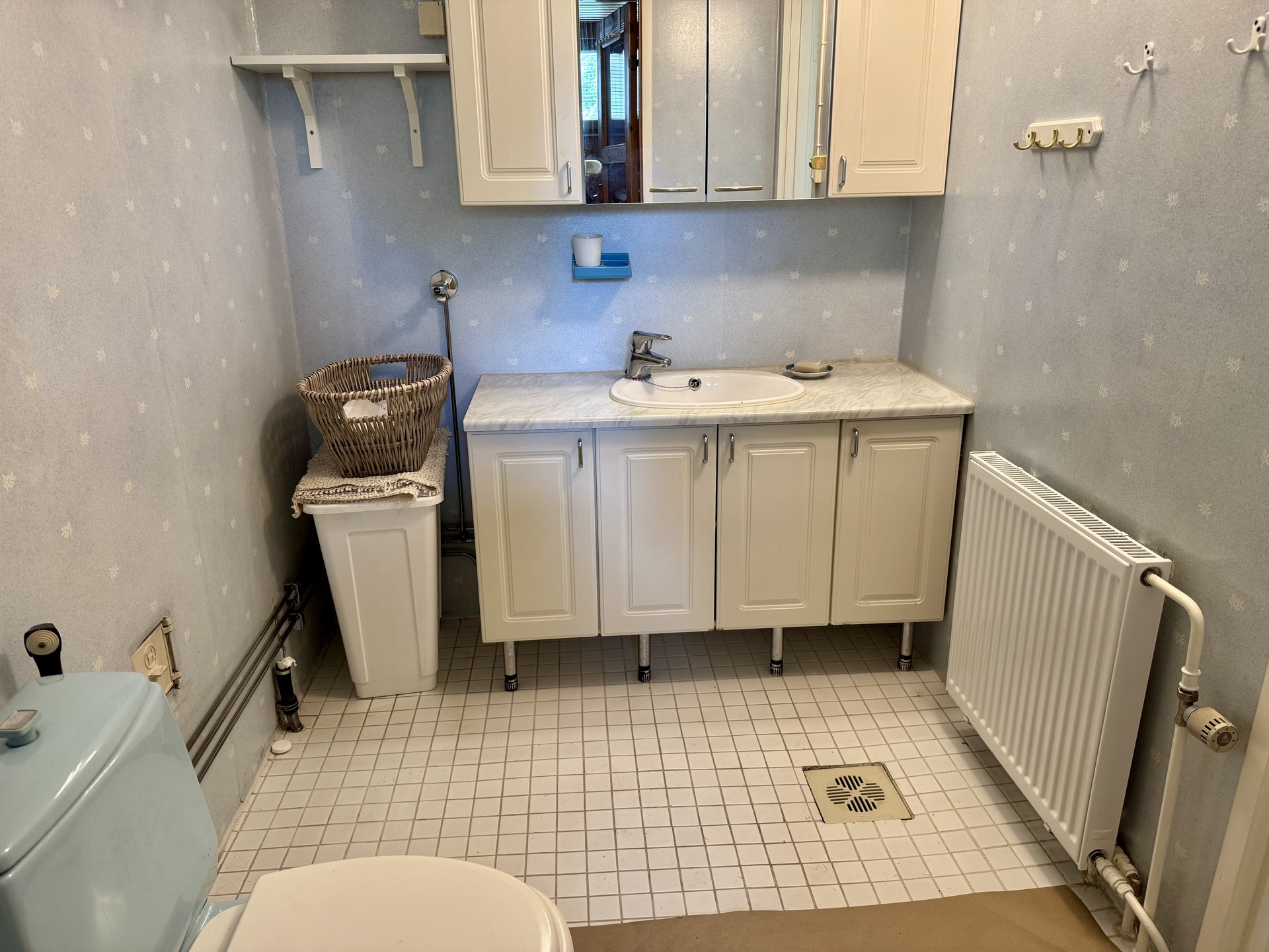 WC tilassa lattia laatoitettu