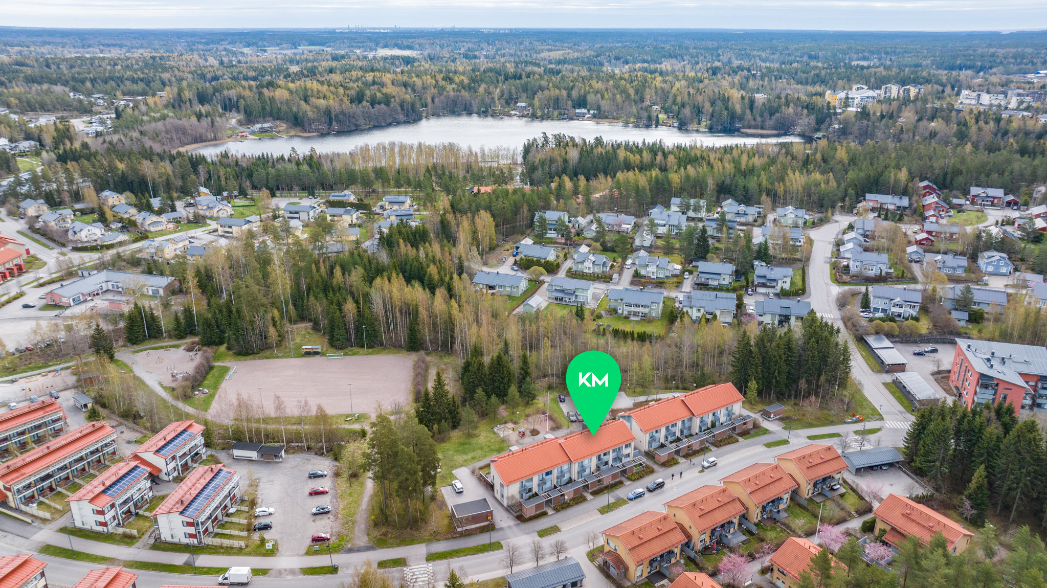 Ilmakuva itään Taasjärven suuntaan