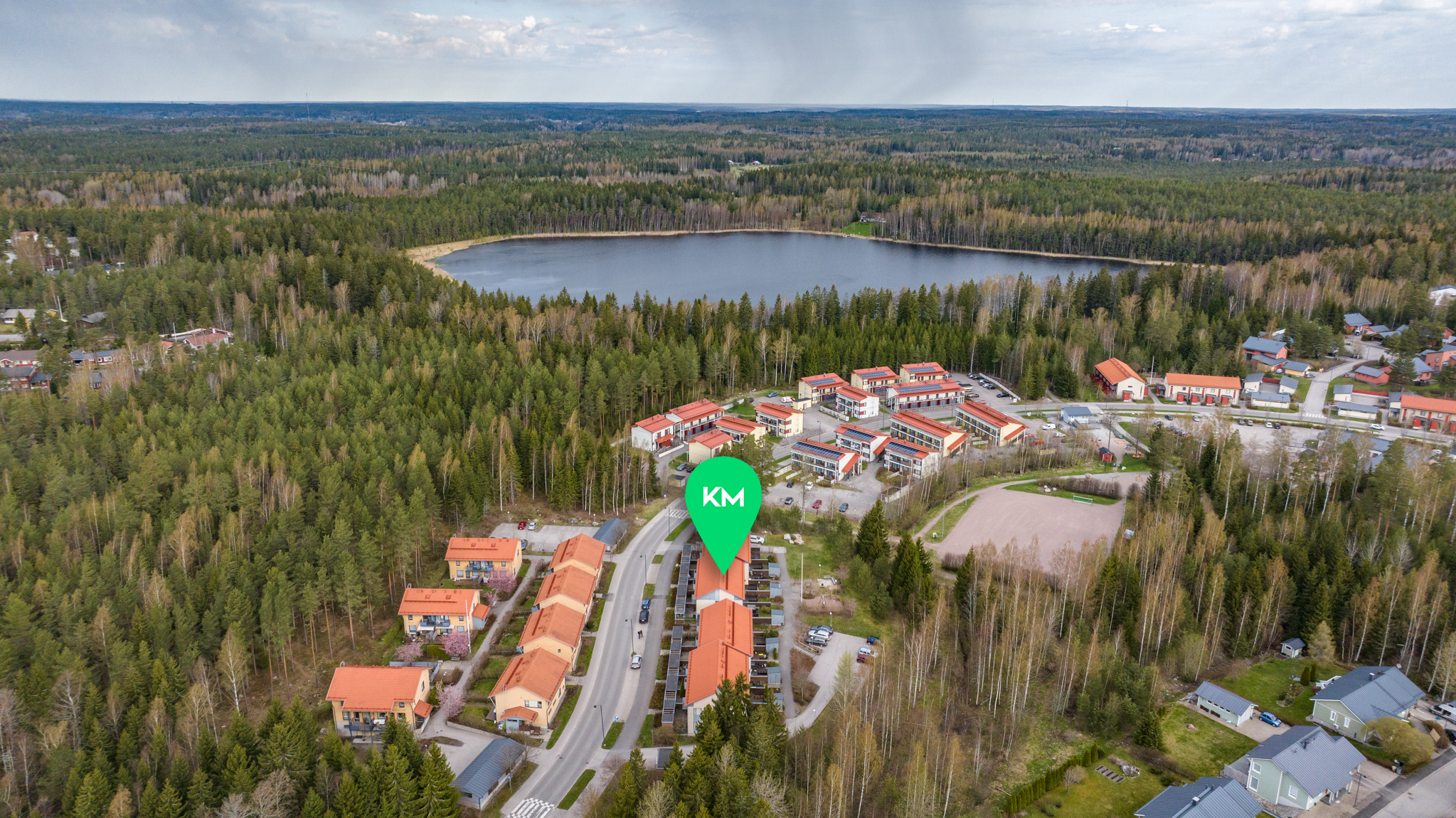 Ilmakuva luoteeseen Grundträsketin suuntaan