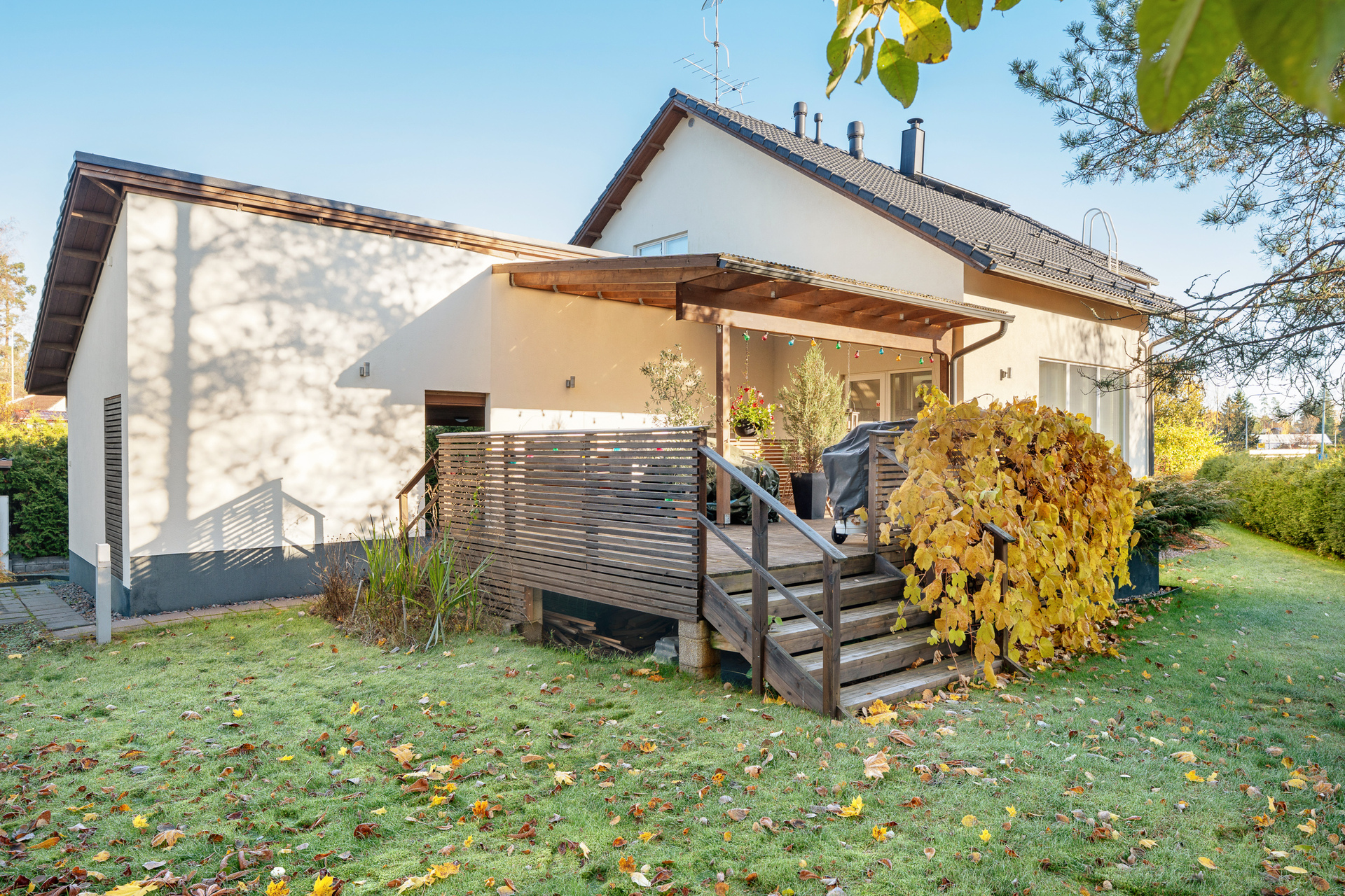 takapiha on etelän suuntainen