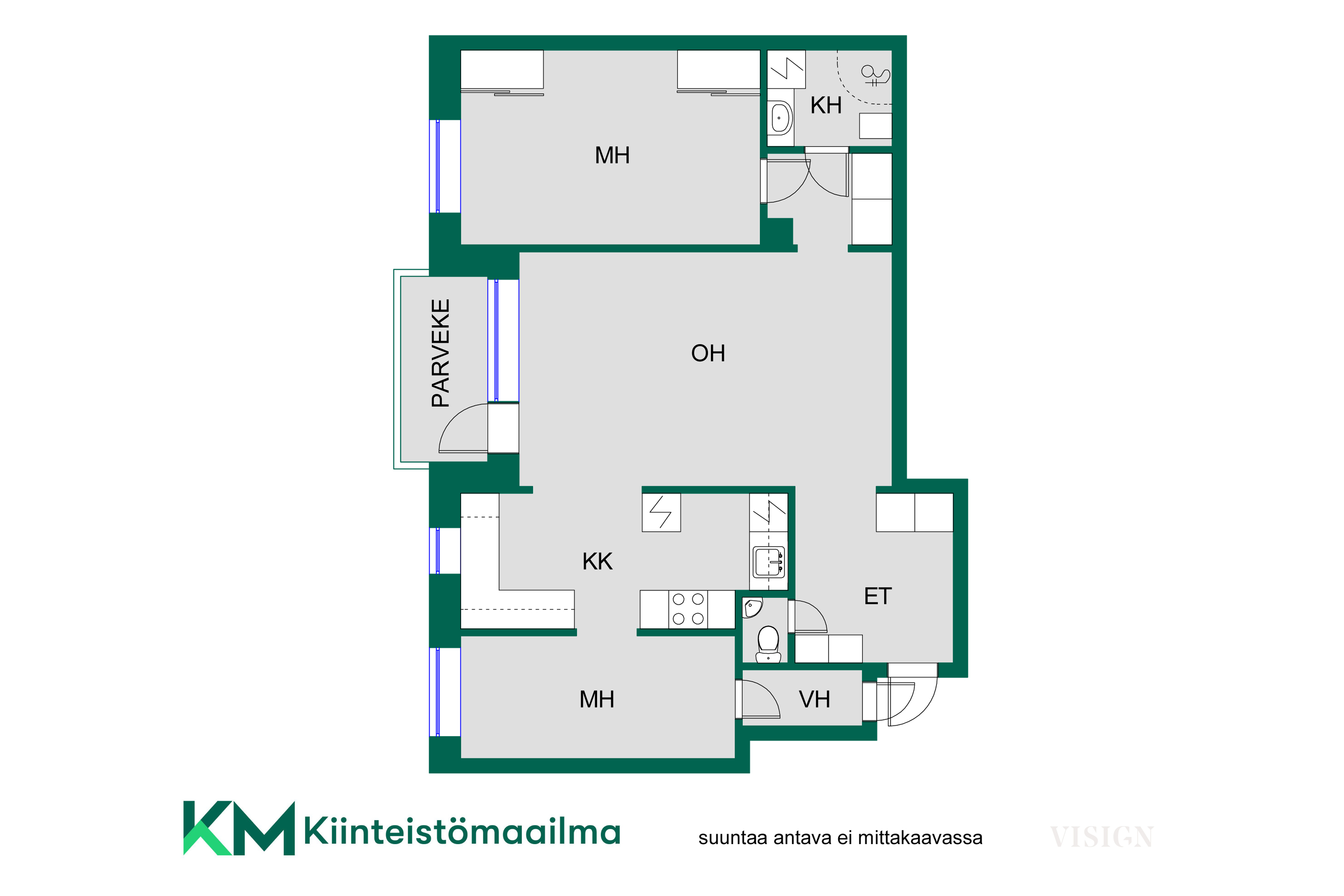 Asunnon pohjakuva