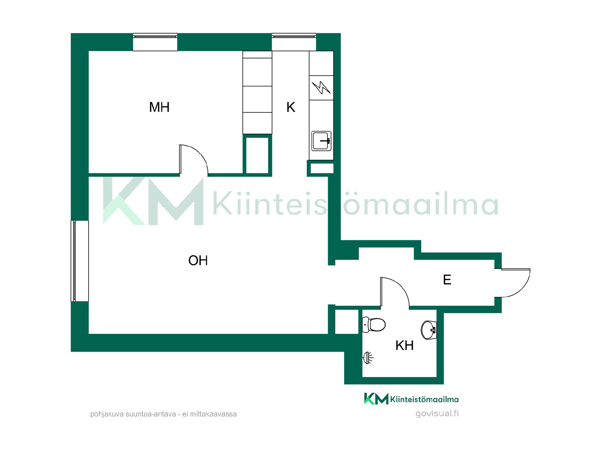 Näppärä kulmahuoneisto