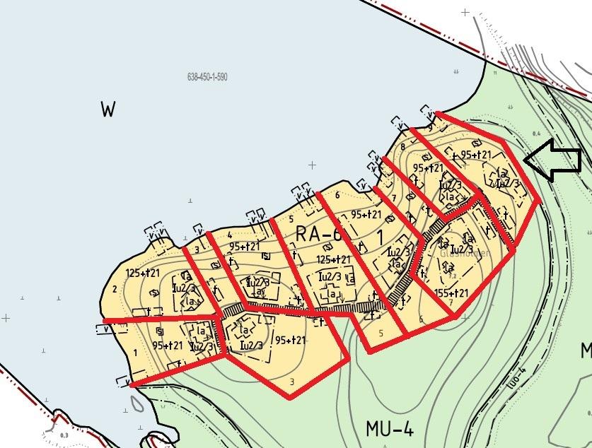 Alueella modernin saaristokylän ranta-asemakaava