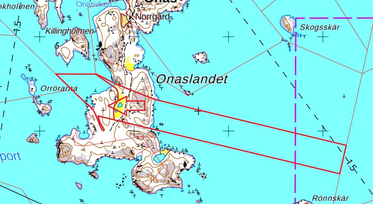 Kiinteistö on noin 6,5 hehtaaria ja vesialue noin 9 hehtaaria