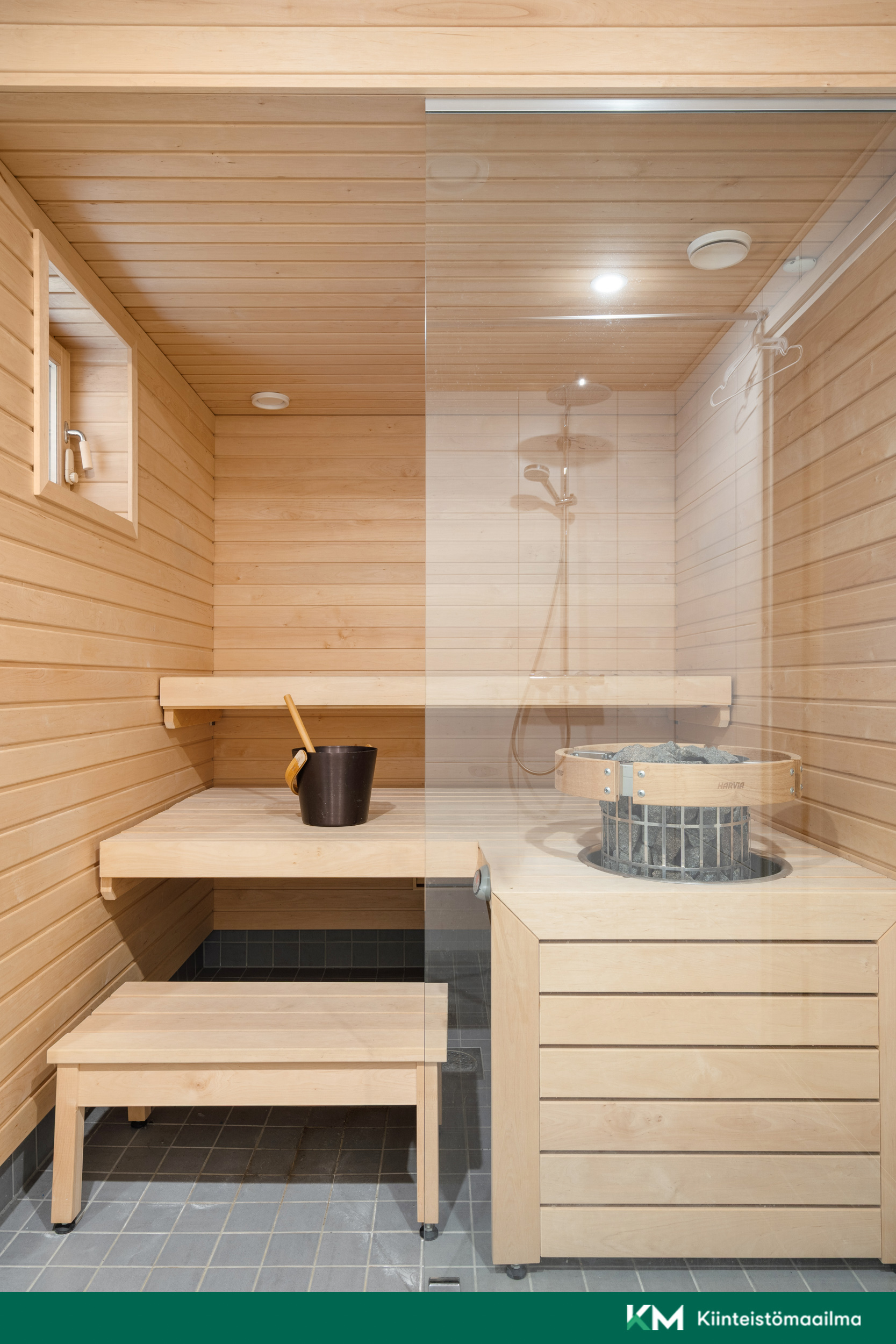 Sauna, lasiseinä