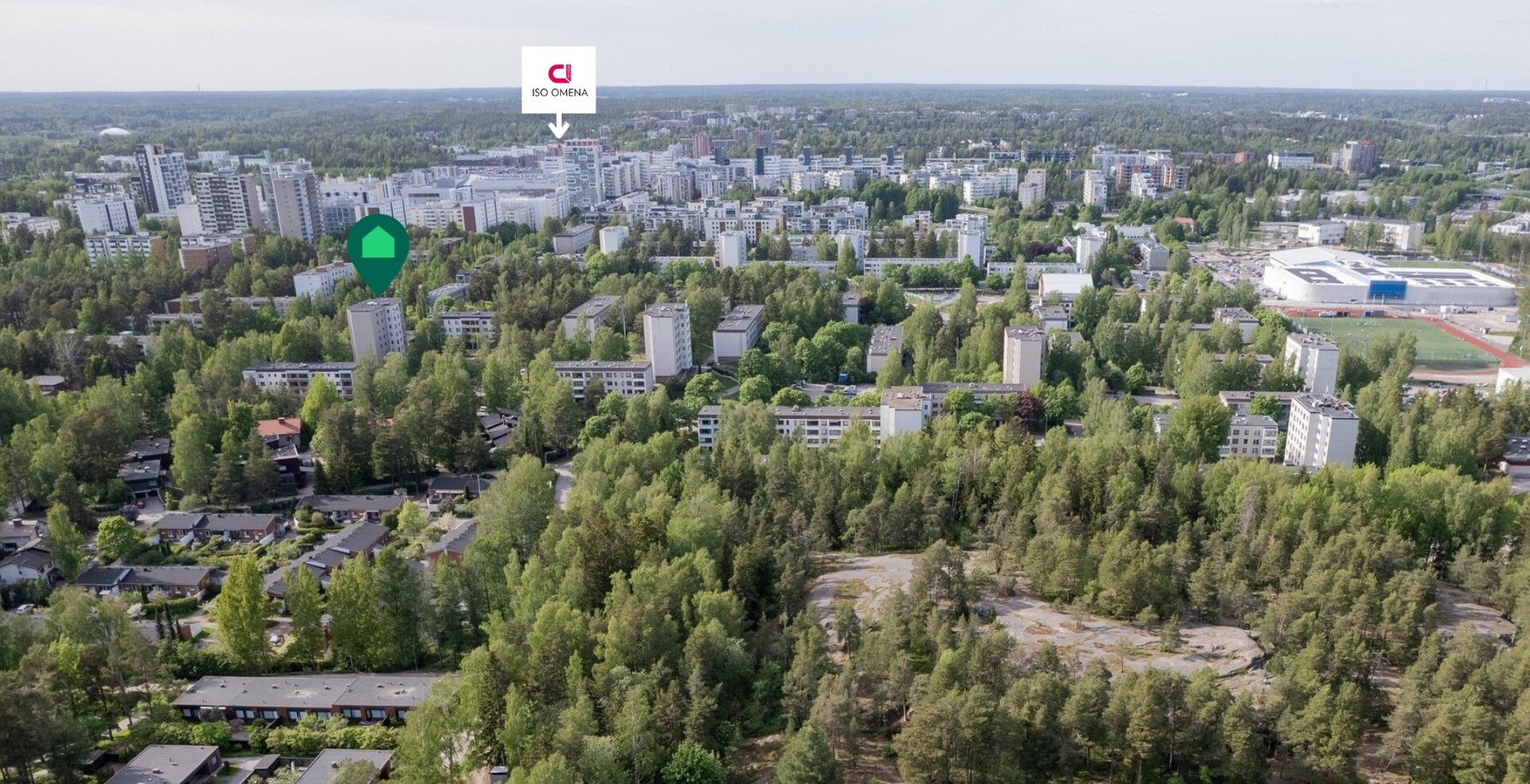 Iso Omena ja metro kävelyetäisyydellä!