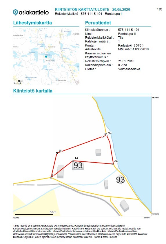kiinteistön kartta
