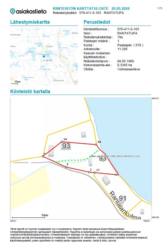 kiinteistön kartta