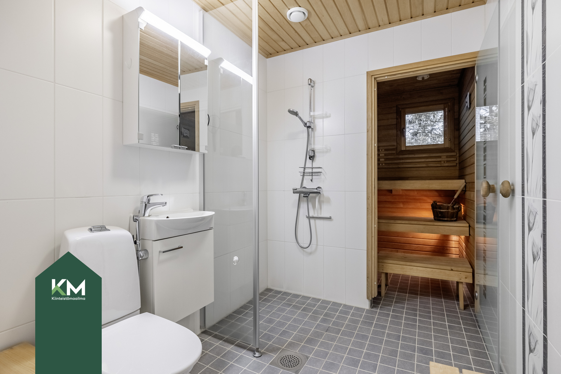 Kylpyhuone ja sauna 