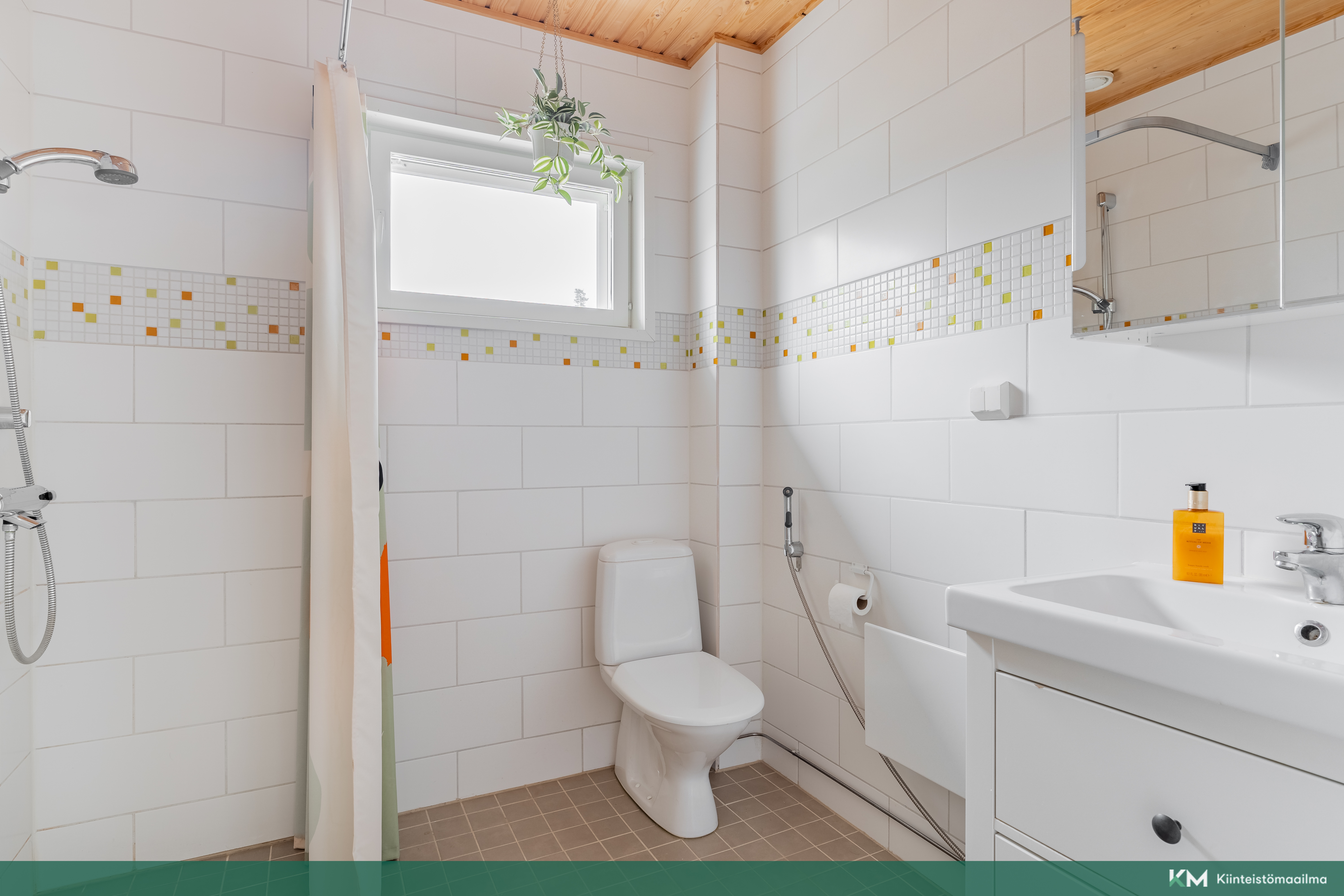 Erillisen kaksion kylpyhuone/wc. 