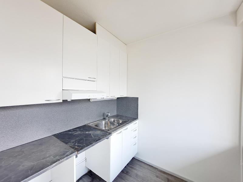 Keittiössä liesi ja astianpesukone