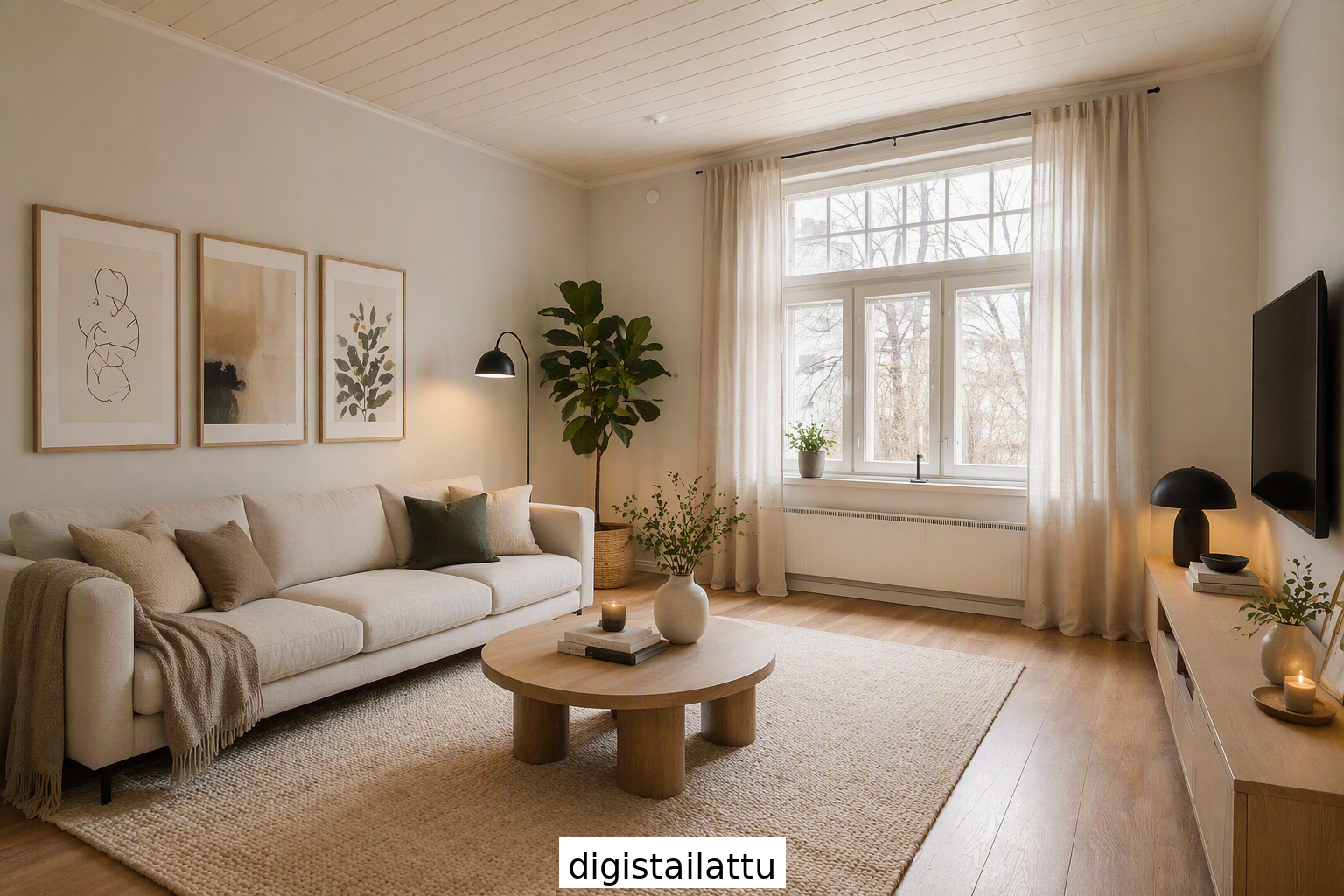 Digistailattu olohuone