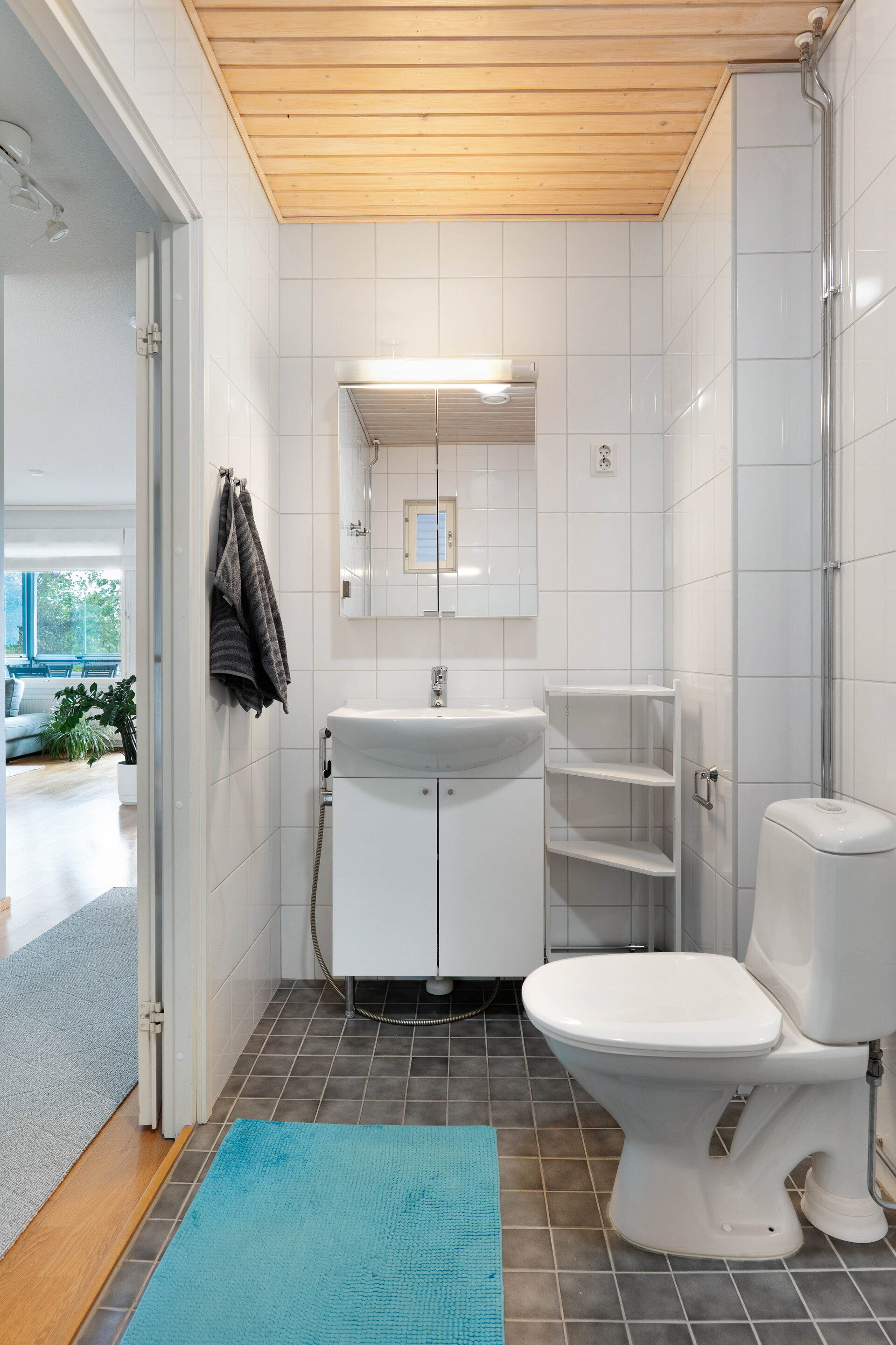 Yläkerran wc/kylpyhuone.