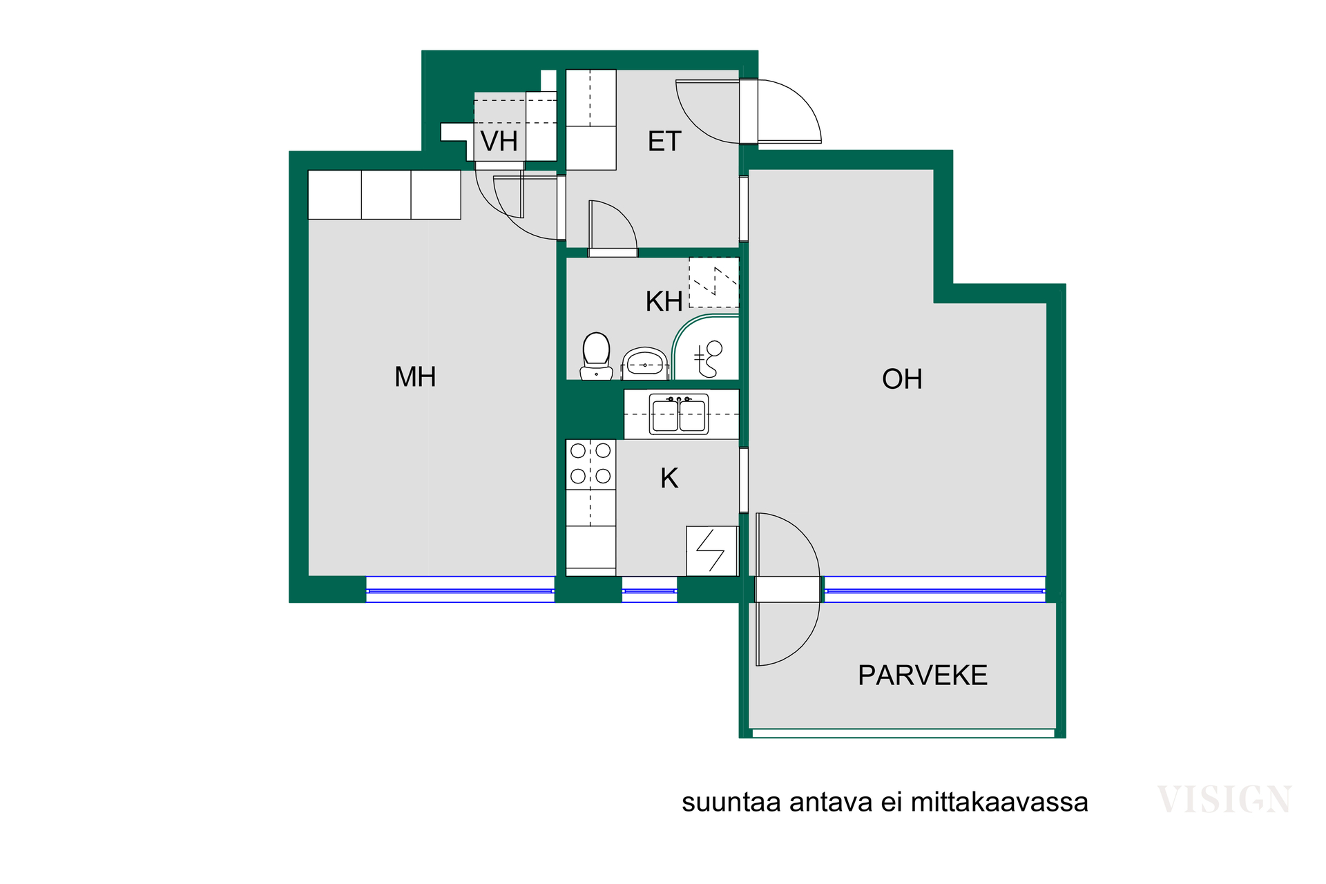 Asunnon pohjakuva