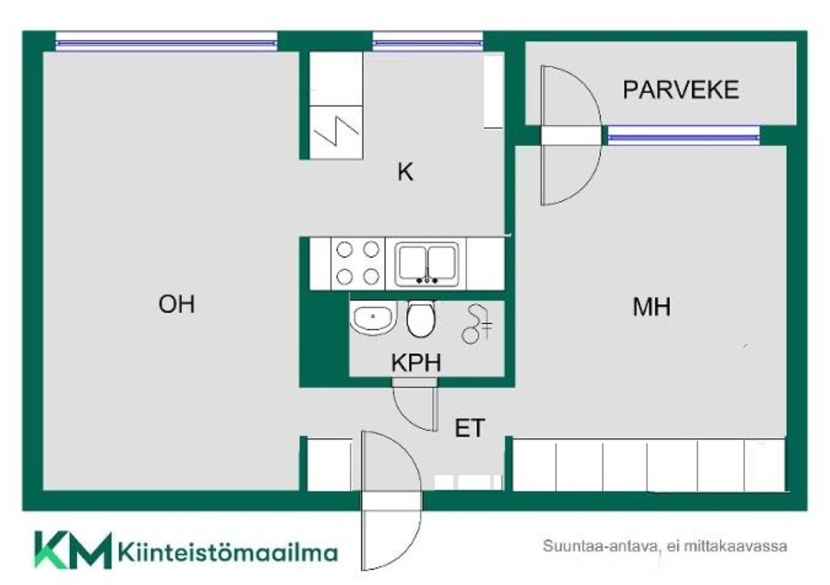 Pohjakuva. Suuntaa antava, Ei mittakaavassa