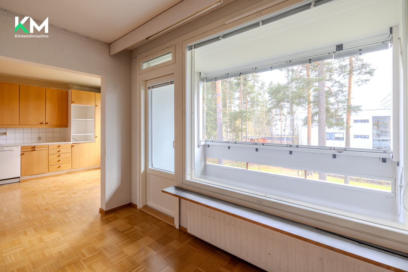 Olohuone parveke ja keittiö 