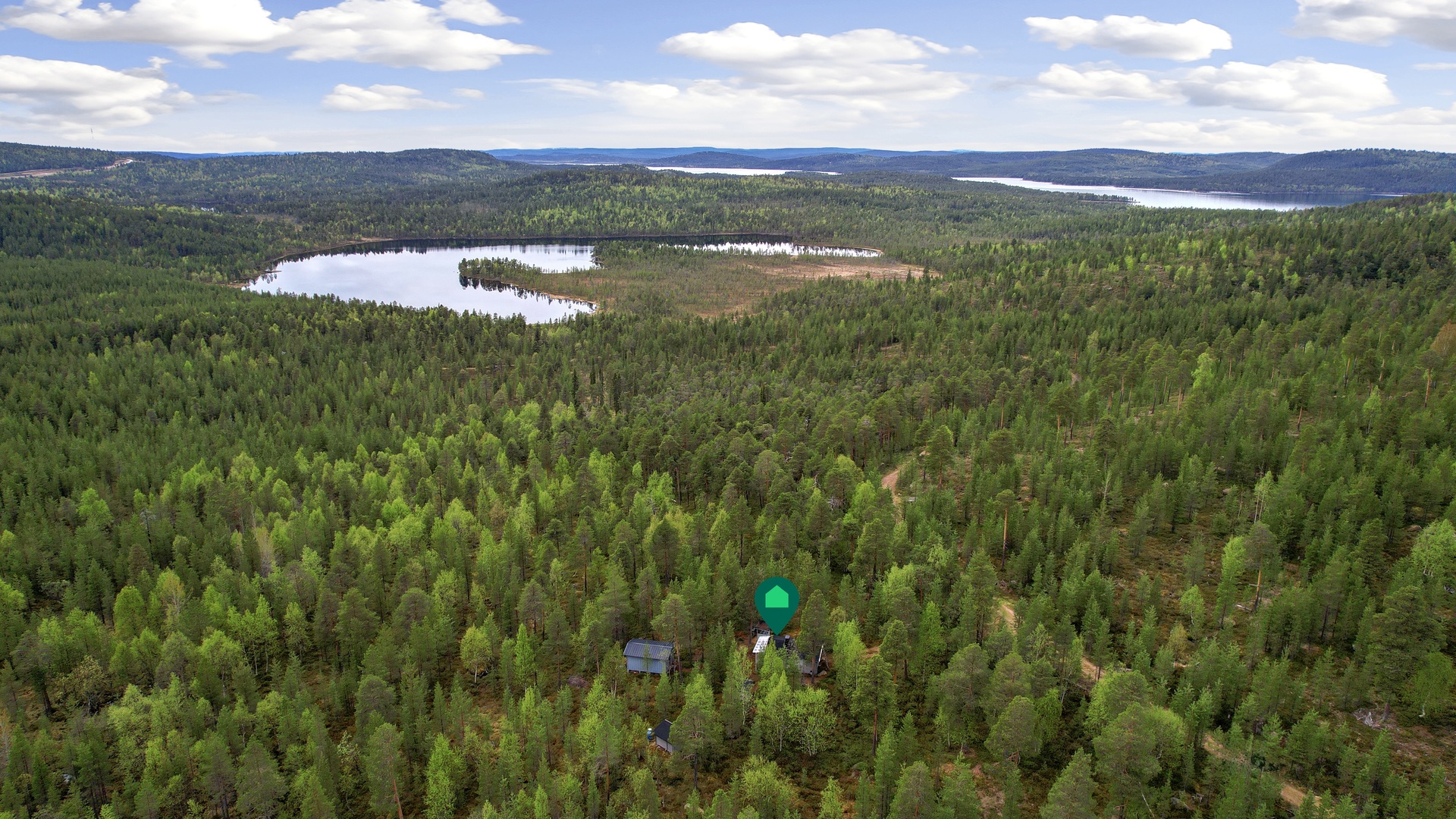 Ilmakuva Jollusjärven suuntaan