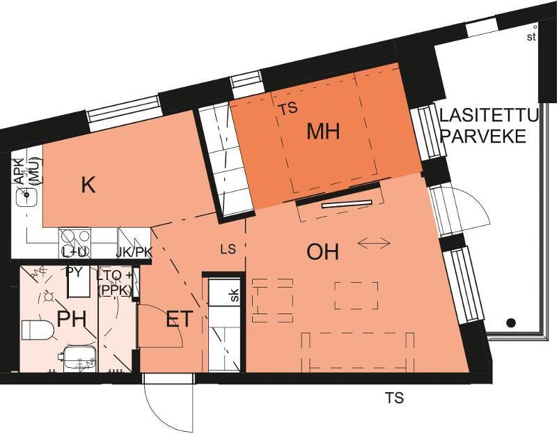 Asunnon pohjakuva