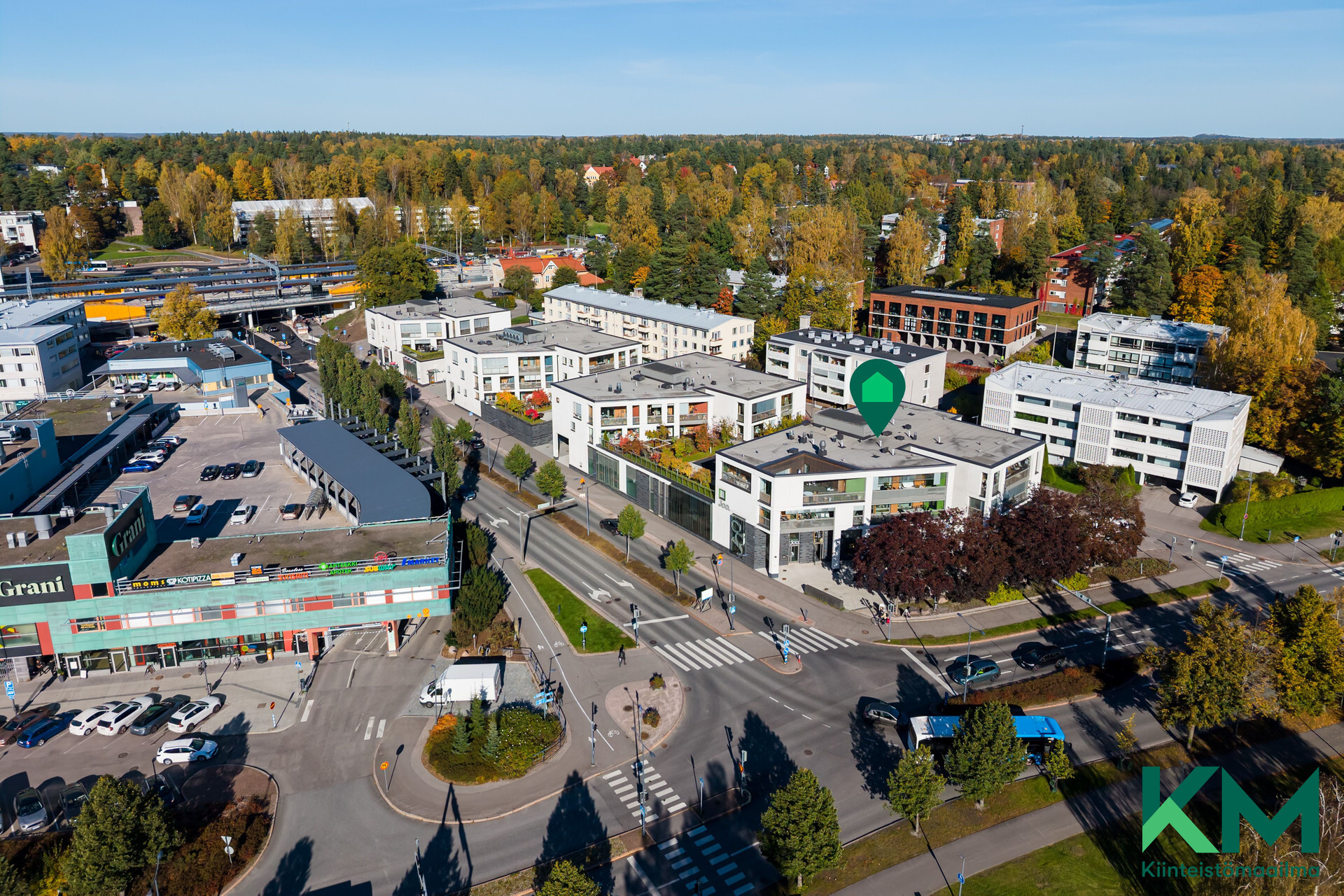 Sijainti Kauppakeskus Granin vieressä
