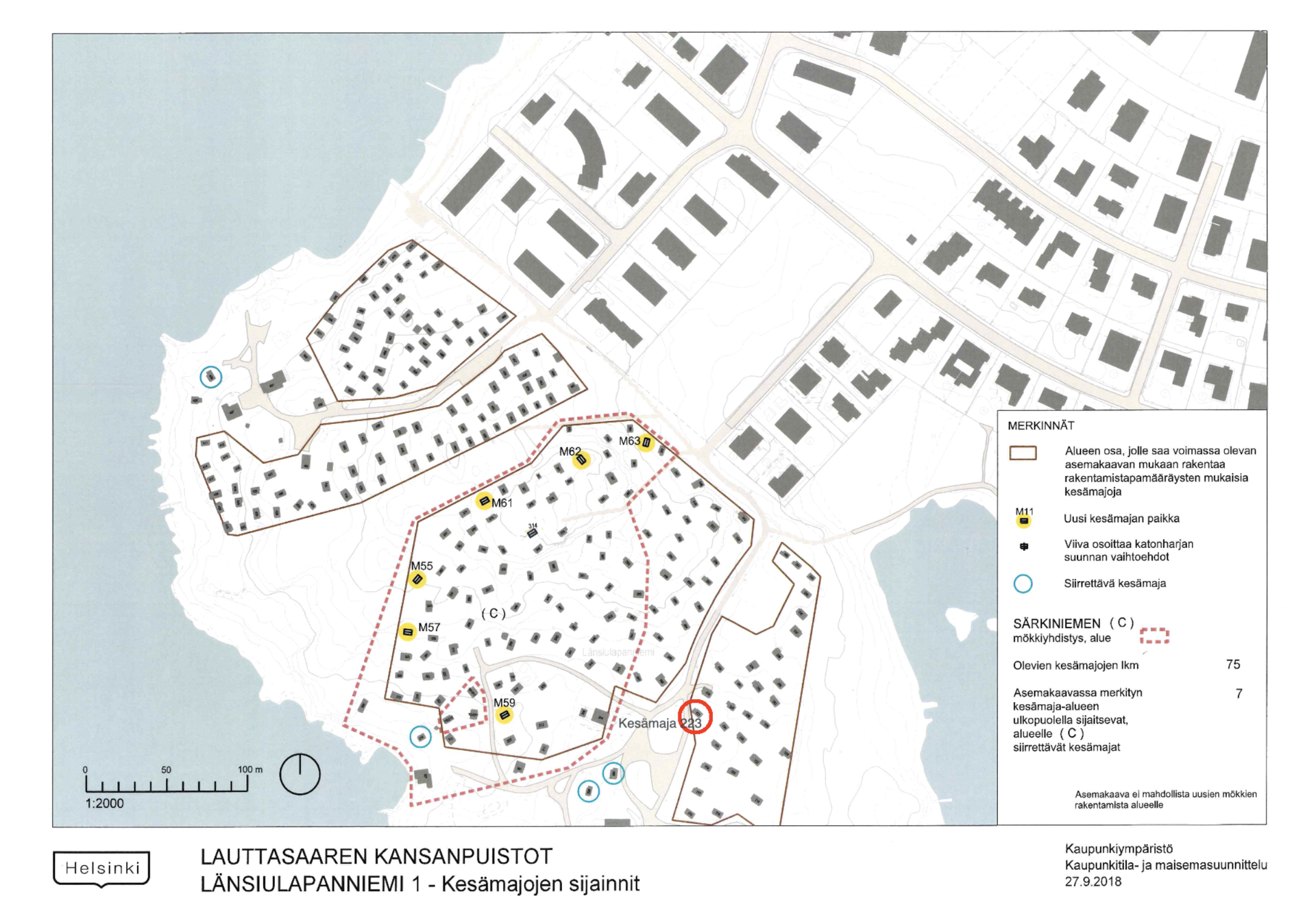 Länsiulapanniemi kesämaja nro 223, Helsinki
