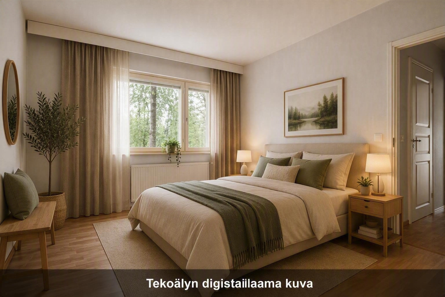 Tekoälyn digistailaama makuuhuone
