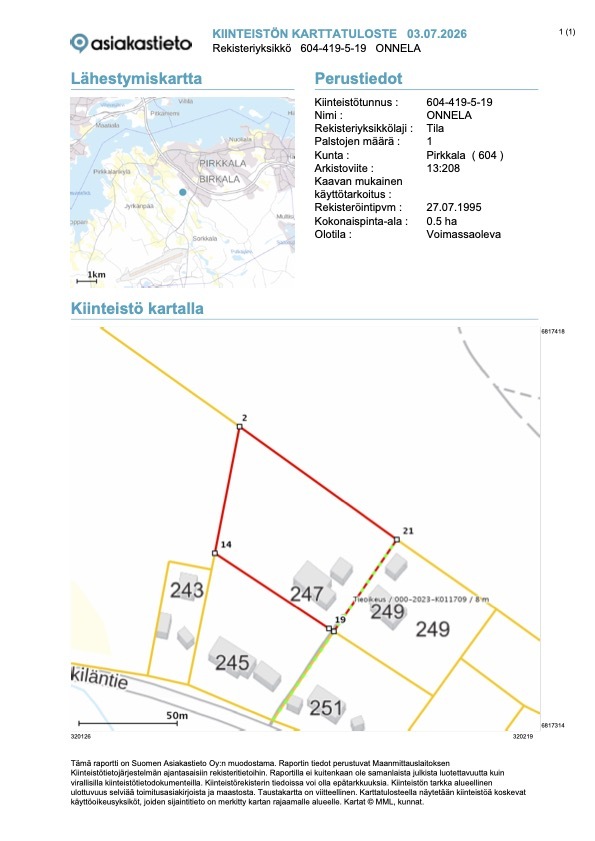 Heikkiläntie 247, Pirkkala