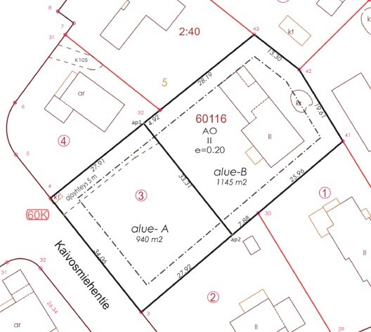 Tuleva tontin koko 1145 m2
