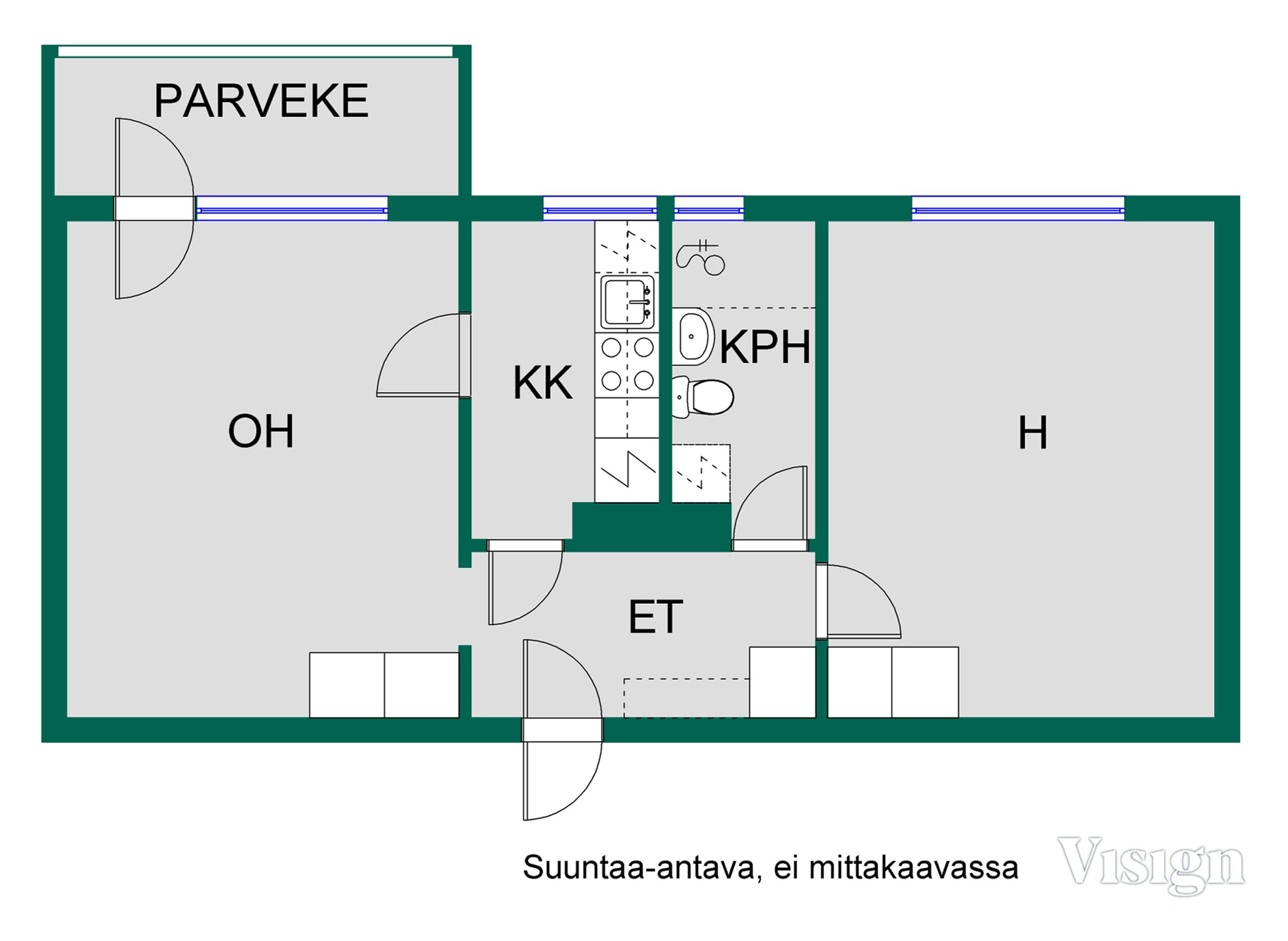 Asunnon pohjakuva