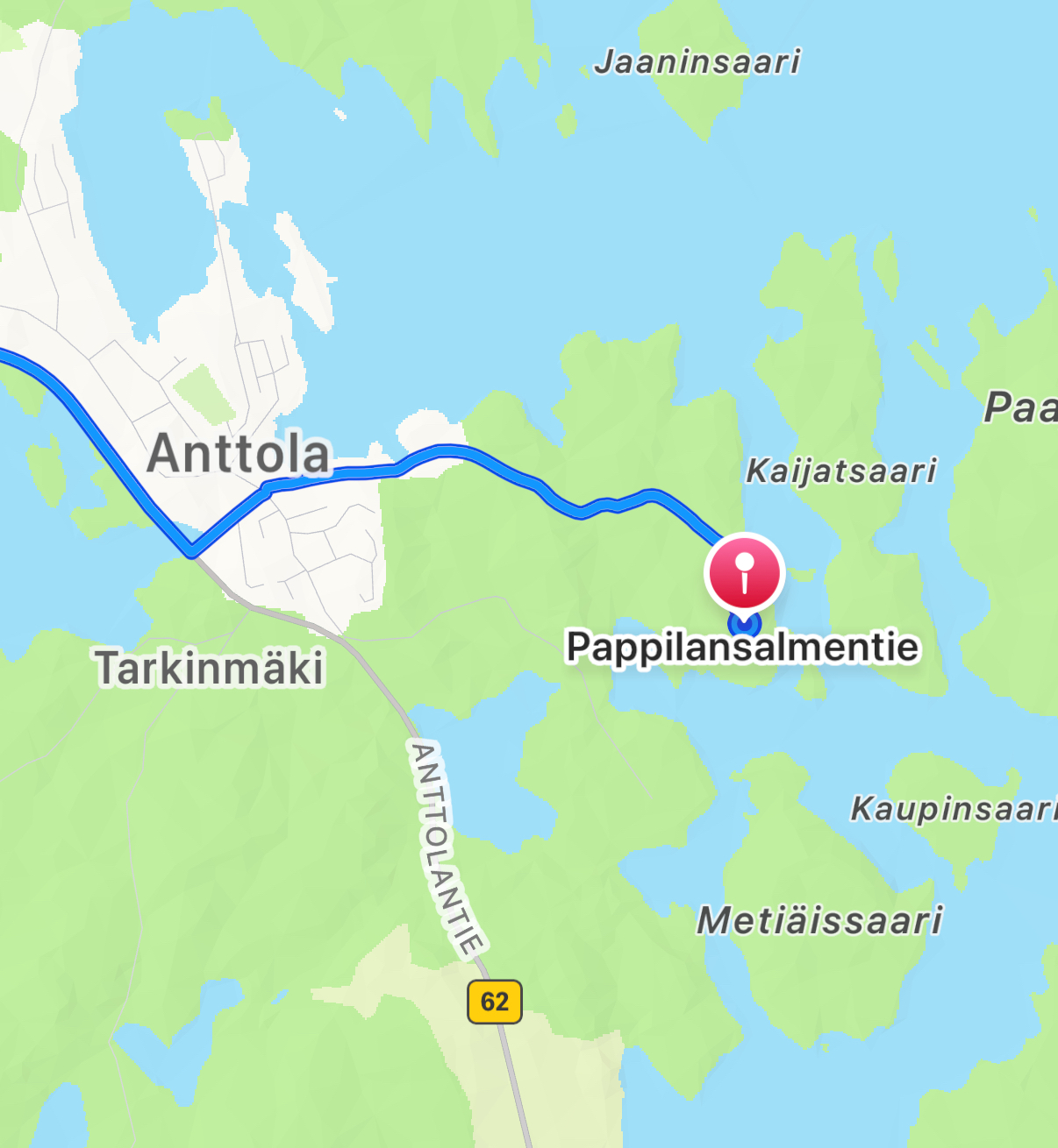 Pappilansalmentie , Anttola