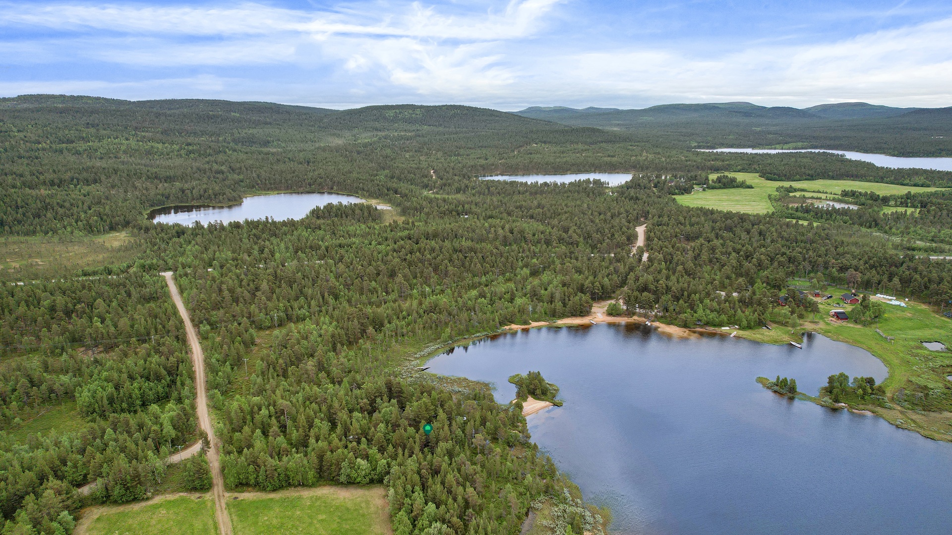 Ilmakuva Kaksamajärven suuntaan