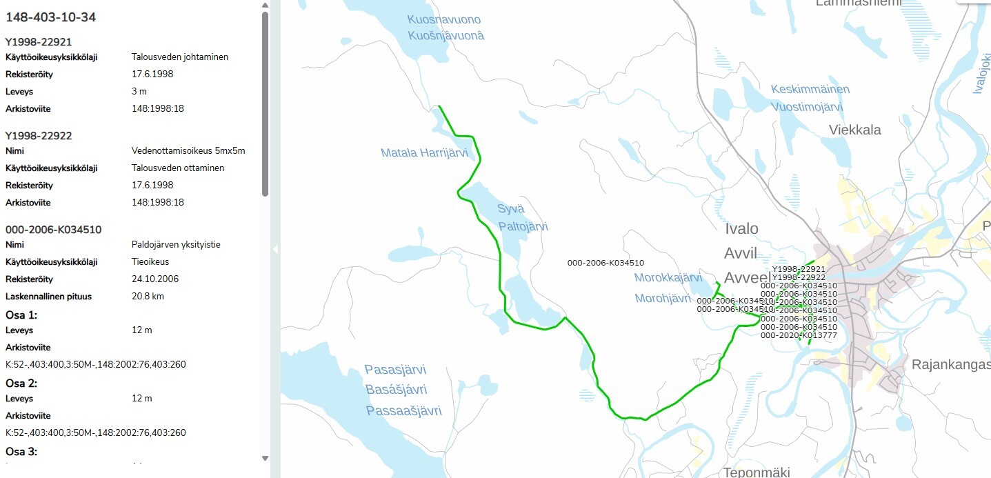 Käyttöoikeudet kartalla