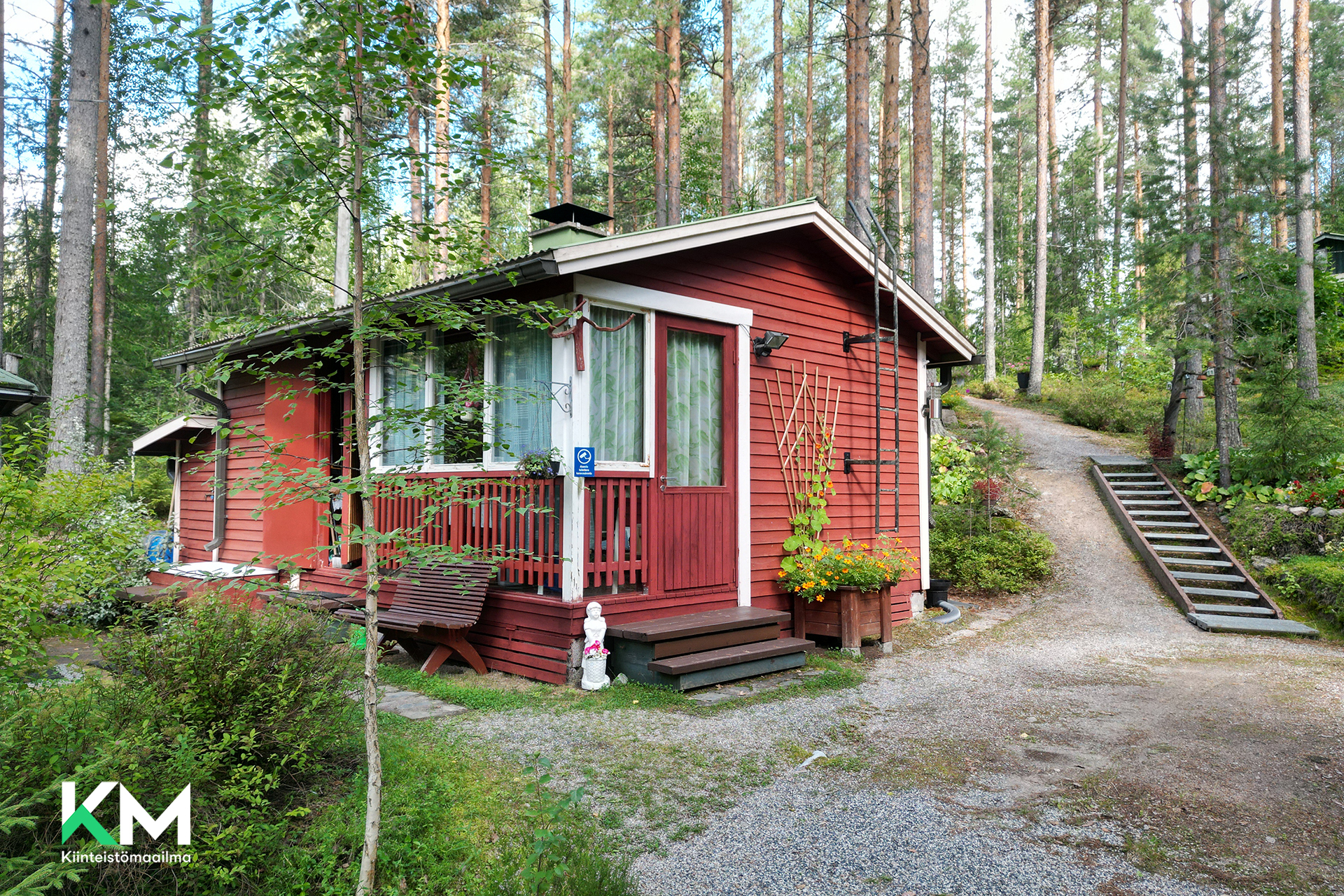 Saunarakennus, jossa toisella puolella tupa/huone. 