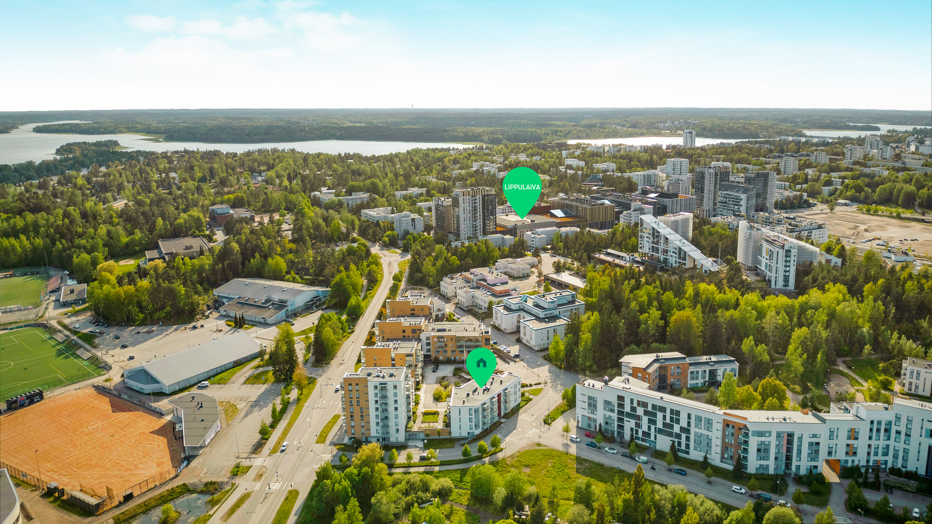 Erinomainen sijainti Lippulaivan palveluiden äärellä