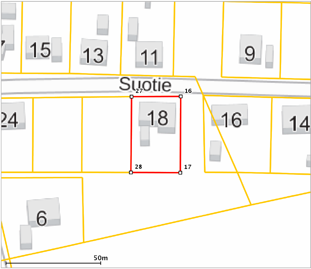 4:164 tontti, vasemmalla puolella rakentamaton 4:165 tontti