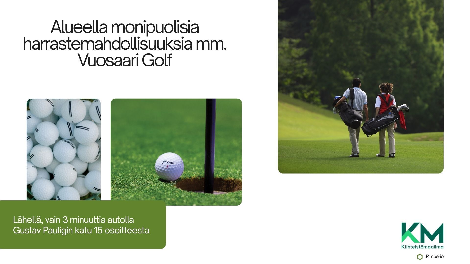 Alueen harrastemahdollisuudet on monipuoliset.