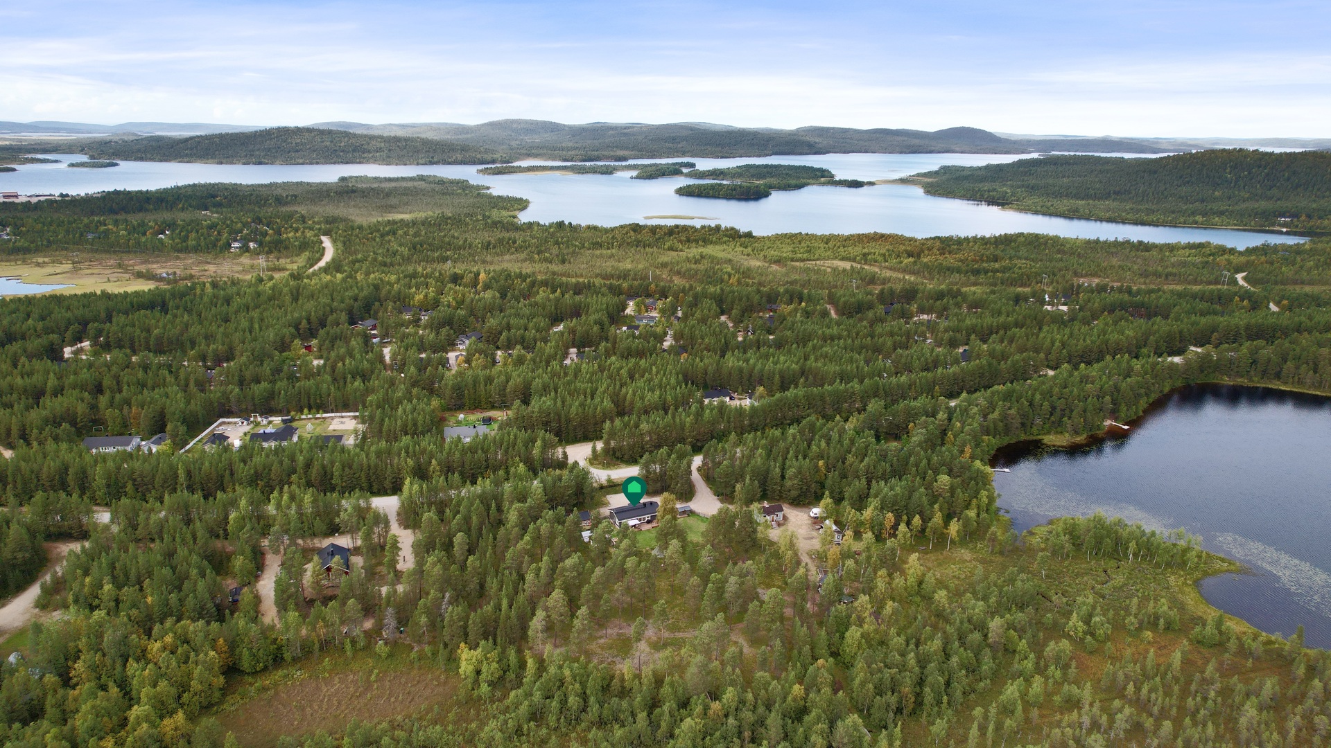 Ilmakuva Siskelijärven suuntaan