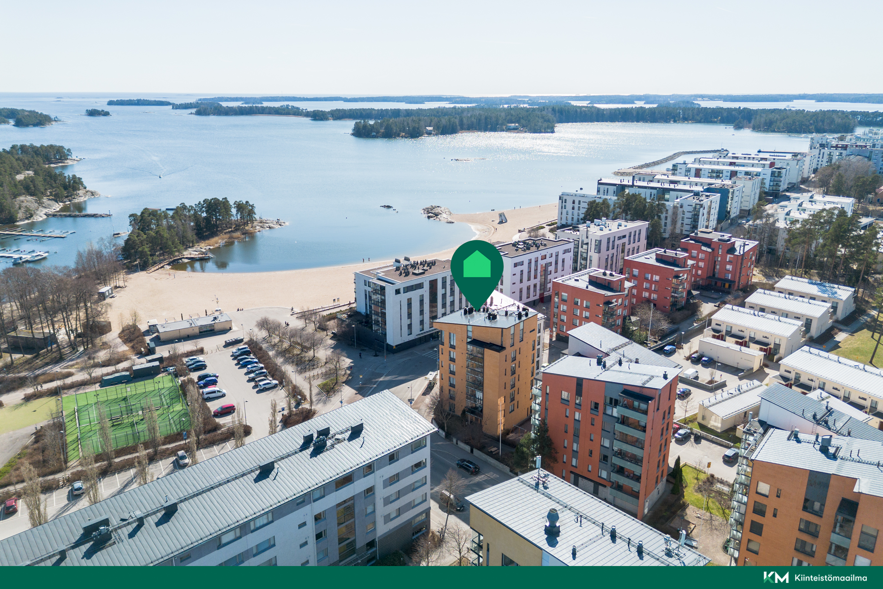 Upea sijainti meren äärellä