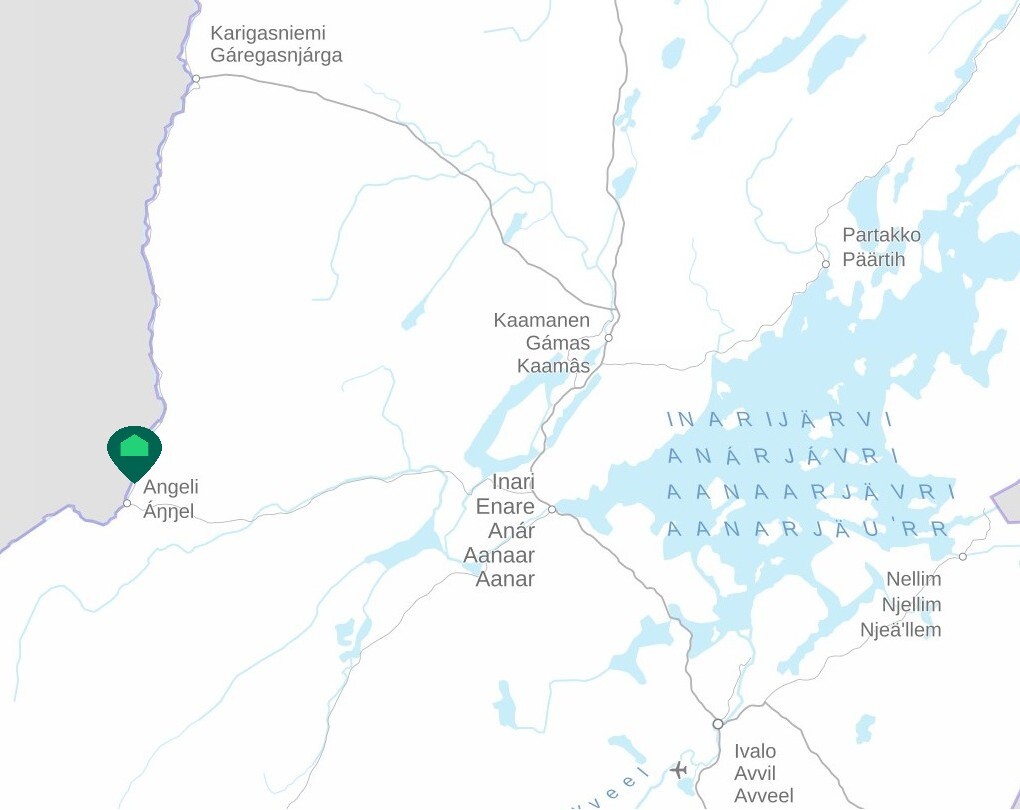 Sijainti Angelin kylän läheisyydessä