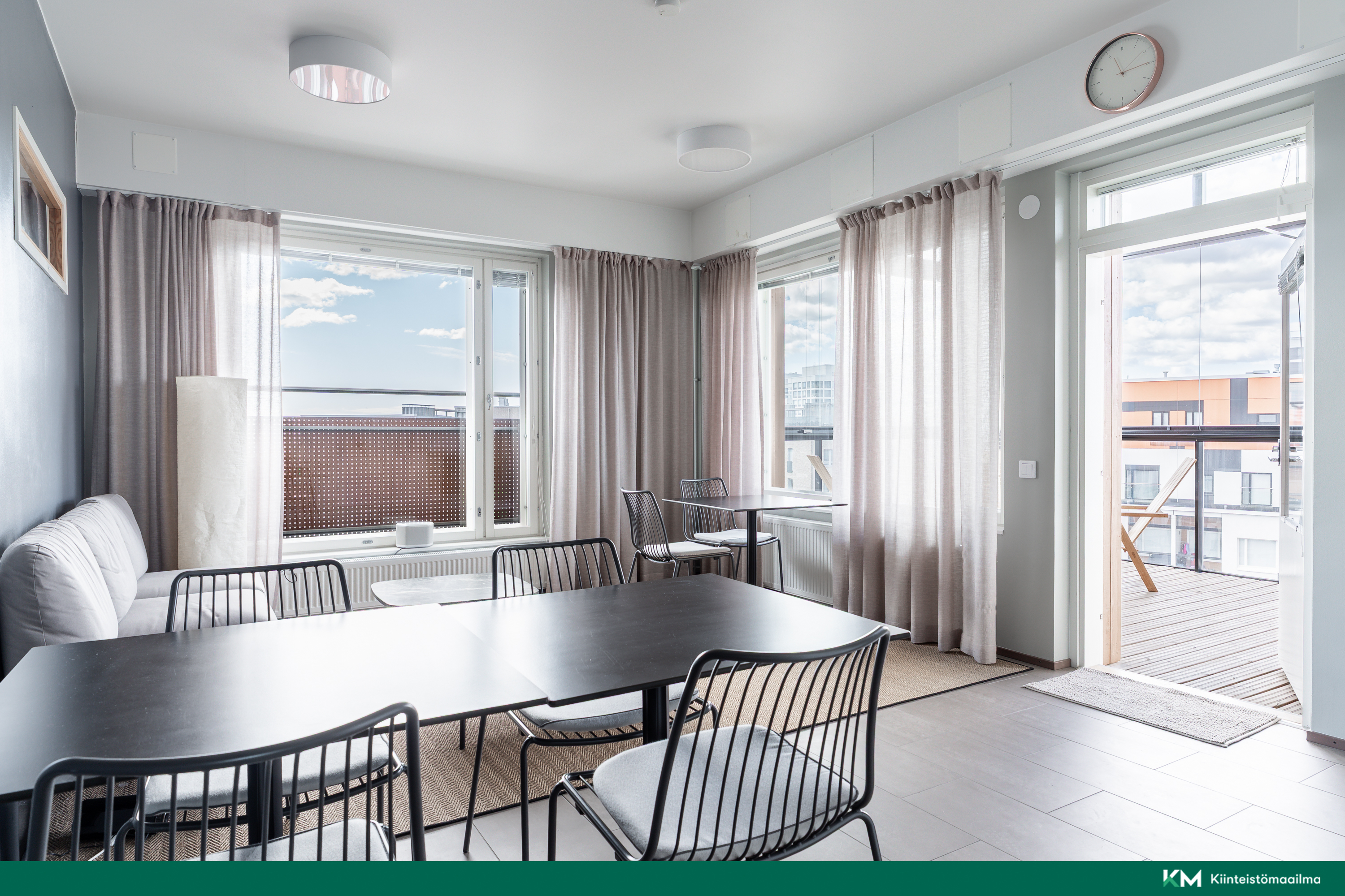 Taloyhtiön saunaosasto 8. kerroksessa