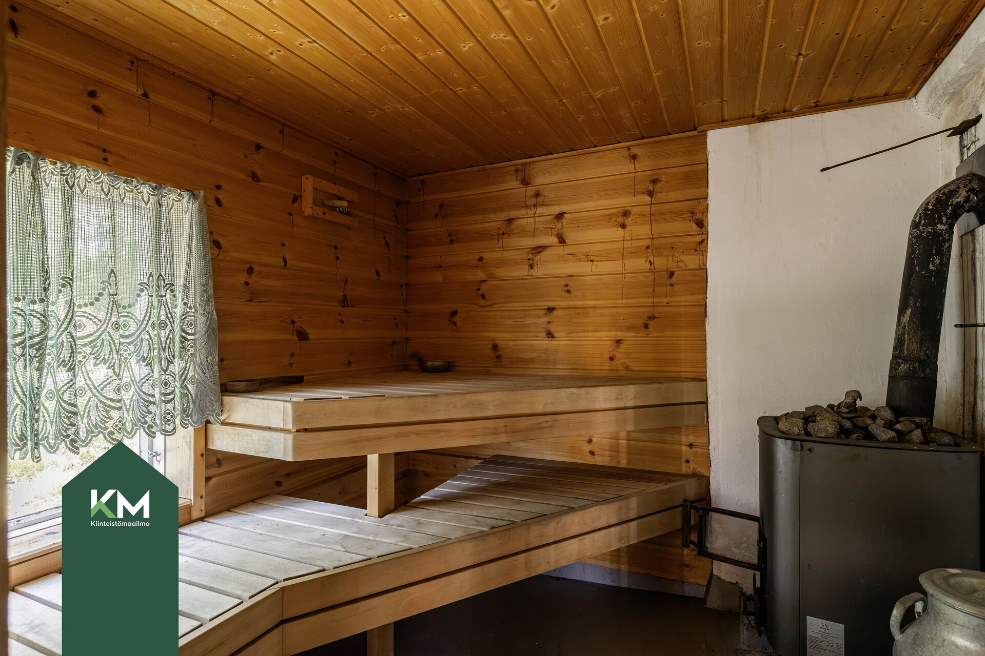 Sauna lämpiää puilla