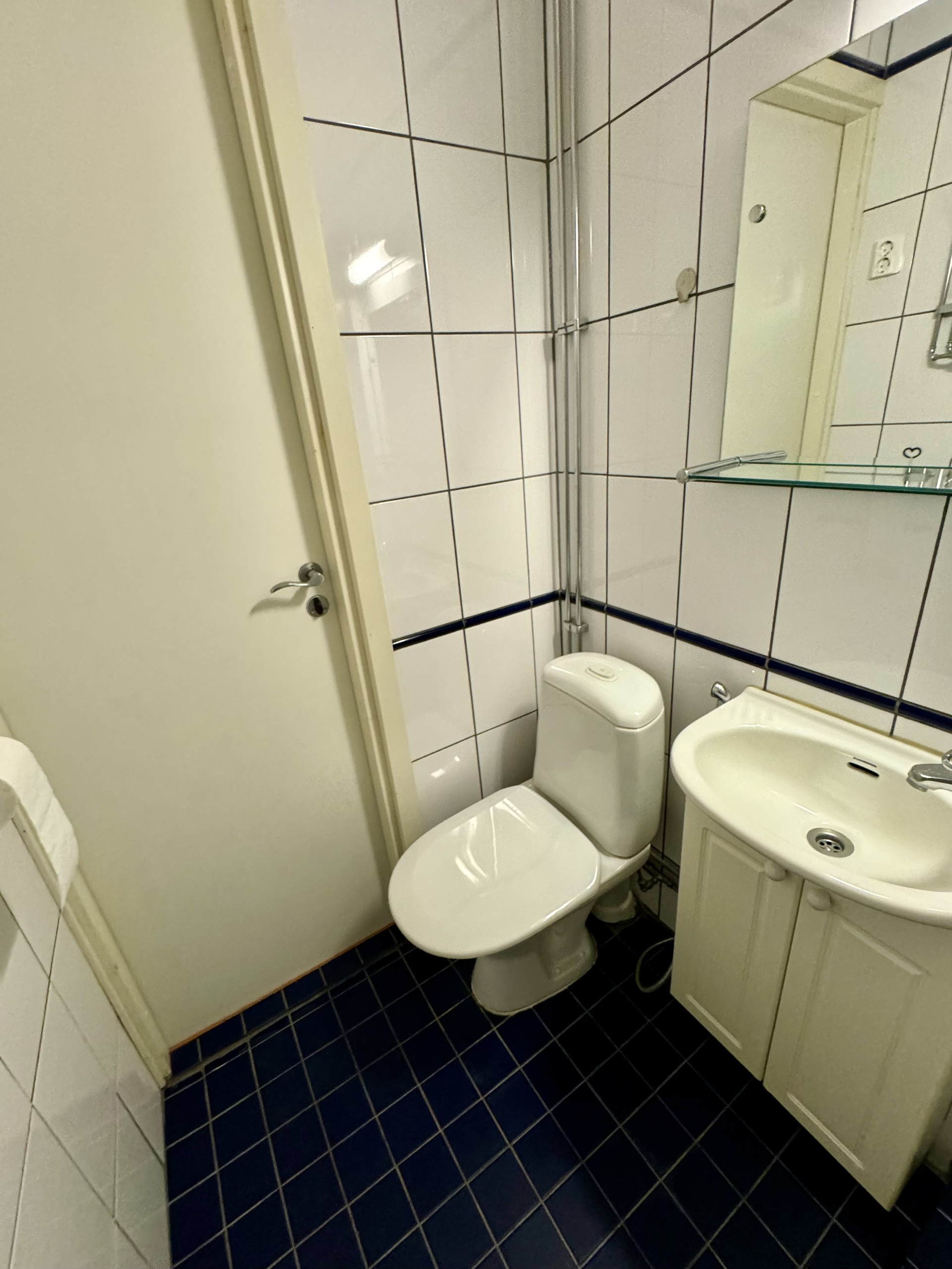 Pesuhuoneessa siisti laatoitus
